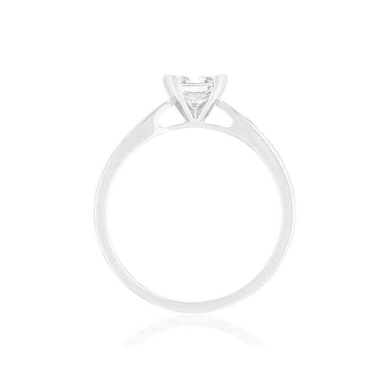 Solitaire or 750 blanc diamant HSI 0.5 carat - vue 2