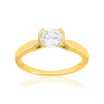 Solitaire or 750 jaune diamant HSI 0.7 carat - vue 1