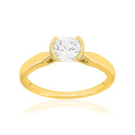 Solitaire or 750 jaune diamant HSI 0.7 carat