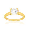 Solitaire or 750 jaune diamant HSI 1 carat - vue V1