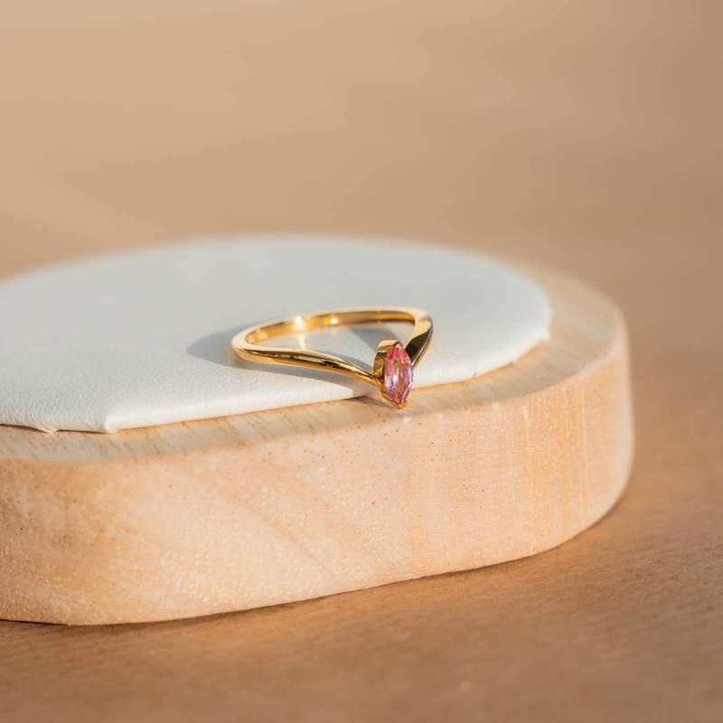 Bague or 375 jaune tourmaline - vue D1
