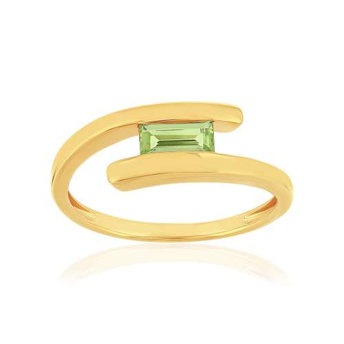 Gold ring 375 yellow peridot