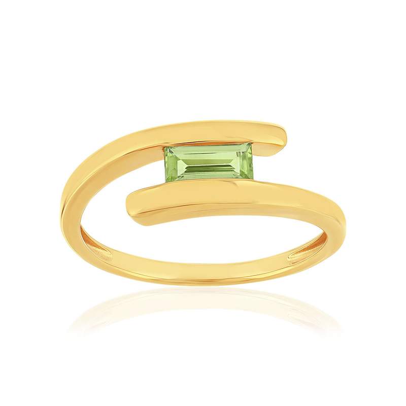 Bague or 375 jaune péridot - vue 1