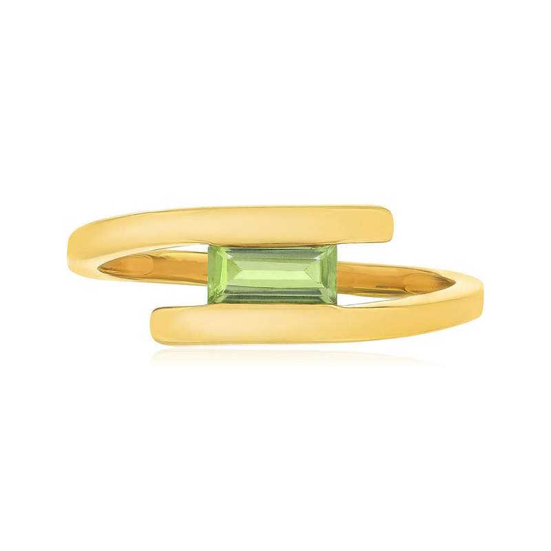 Bague or 375 jaune péridot - vue 3