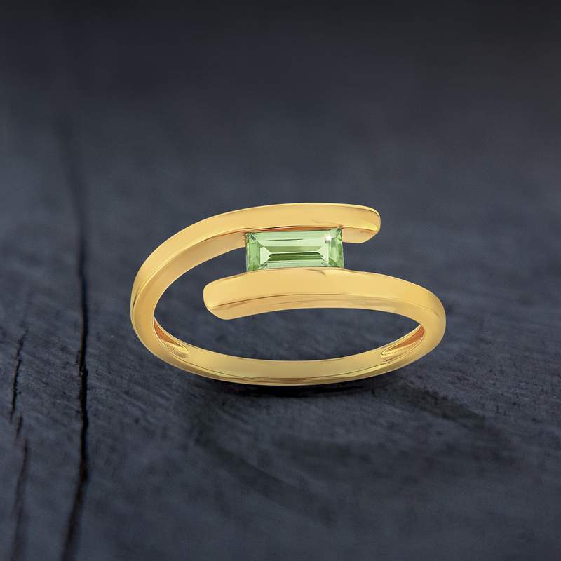 Bague or 375 jaune péridot - vue D1