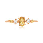 925 sterling silver ring with rose citrines and treated white topazes - view 3