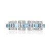 Bague argent 925 topazes bleues traitées et zirconias - vue V3