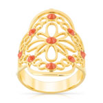 Bague plaqué or laquée - vue 1