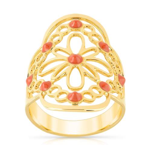 Lacquered gold-plated ring