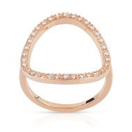 Bague plaqué or rose zirconia