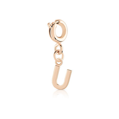 Charm's pour bracelet plaqué or rose 'u' - vue 1