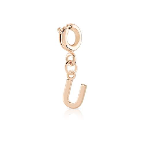 Charm's pour bracelet plaqué or rose "u"