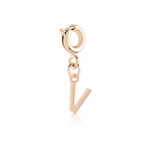 Charm's pour bracelet plaqué or rose "v"