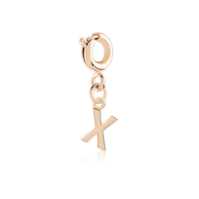 Charm's pour bracelet plaqué or rose "x"