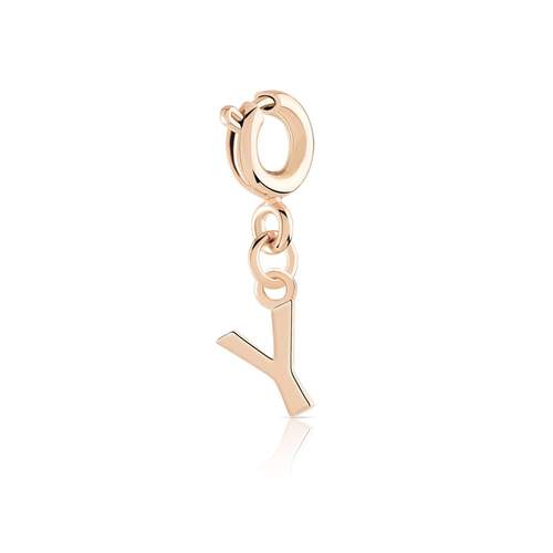 Charm's pour bracelet plaqué or rose "y"