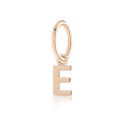 Charm's pour créoles plaqué or rose "e"