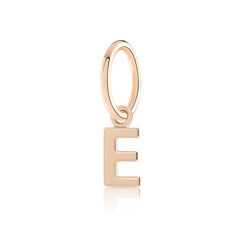 Charm's pour créoles plaqué or rose 'e' - vue 1