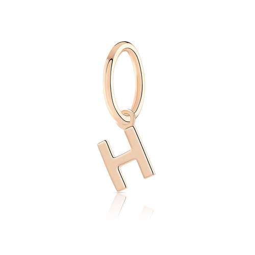 Charm's pour créoles plaqué or rose "h"