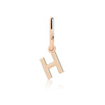 Charm's pour créoles plaqué or rose 'h' - vue 2