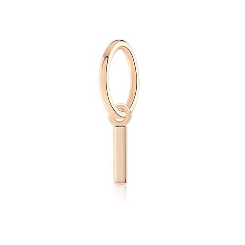 Charm's pour créoles plaqué or rose "i"