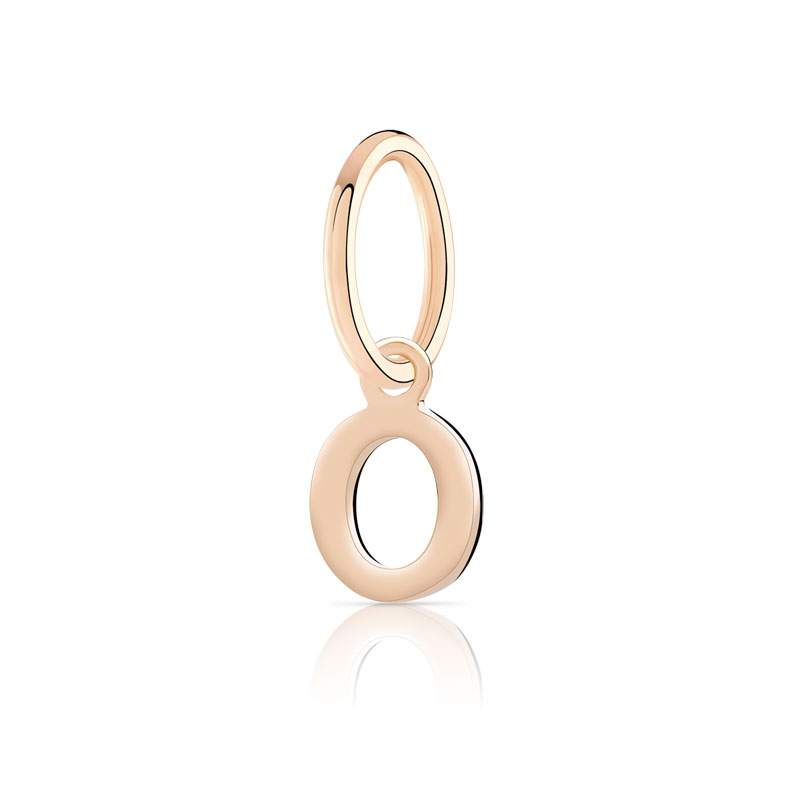 Charm's pour créoles plaqué or rose 'o' - vue 1
