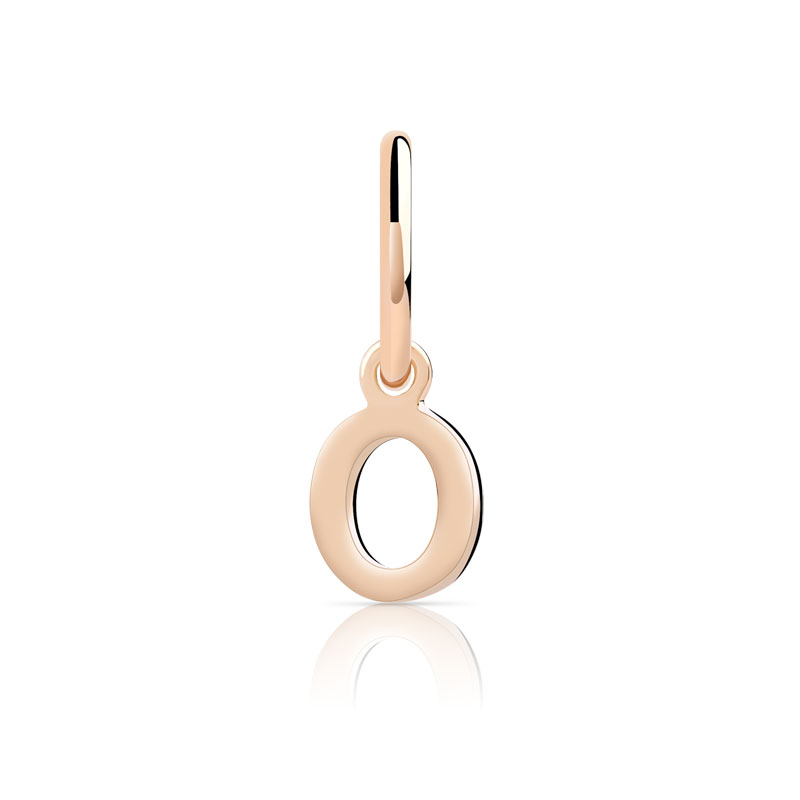 Charm's pour créoles plaqué or rose 'o' - vue 2