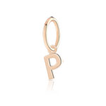 Charm's pour créoles plaqué or rose 'p' - vue 1