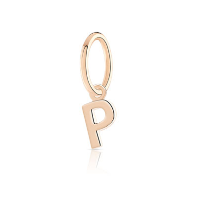 Charm's pour créoles plaqué or rose 'p' - vue 1