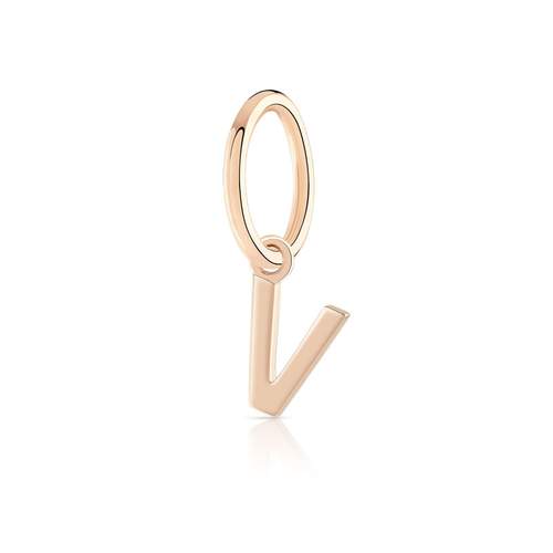 Charm's pour créoles plaqué or rose "v"