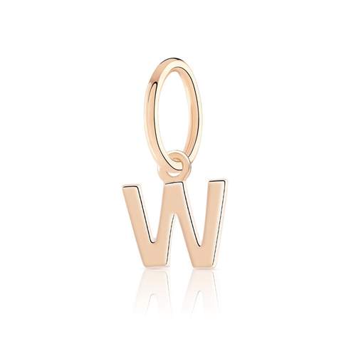 Charm's pour créoles plaqué or rose "w"