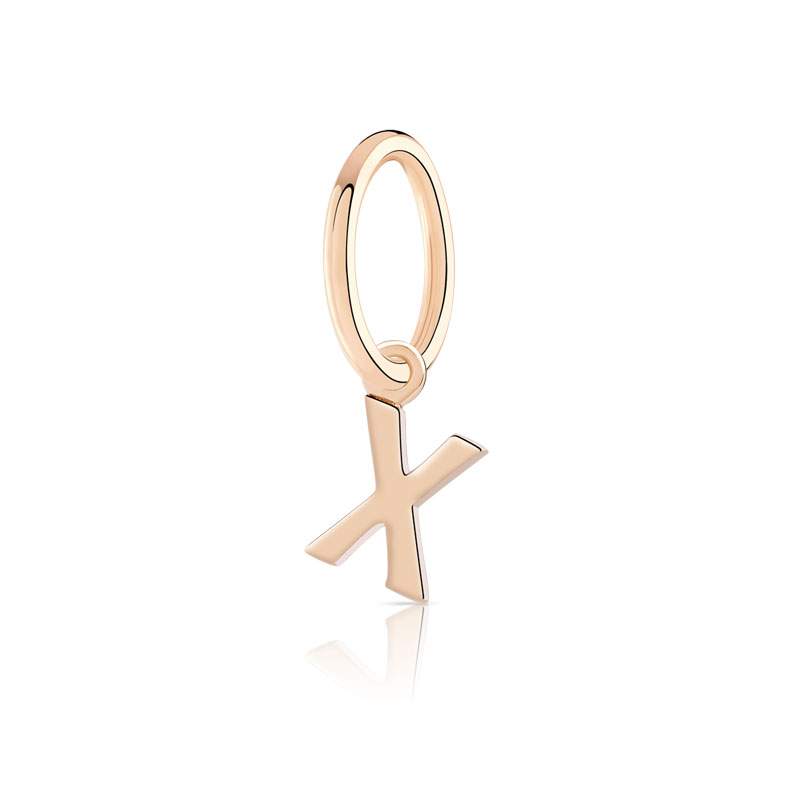 Charm's pour créoles plaqué or rose 'x' - vue 1