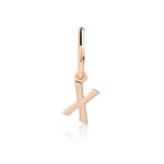 Charm's pour créoles plaqué or rose 'x' - vue 2