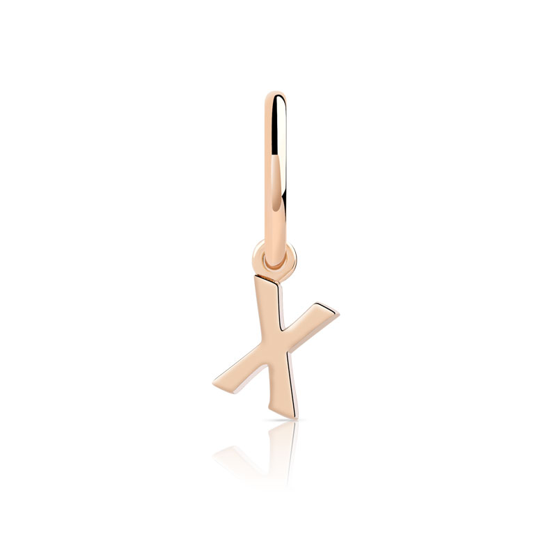 Charm's pour créoles plaqué or rose 'x' - vue 2