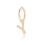 Charm's pour créoles plaqué or rose 'y' - vue 1