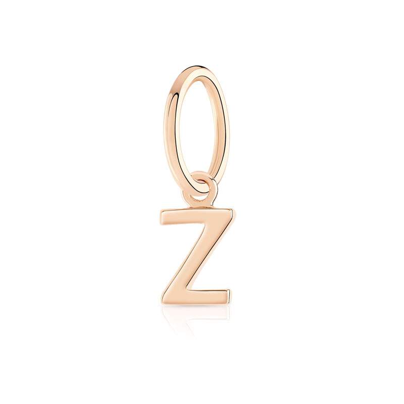 Rose gold-plated 'z' hoop earring charms - view 1