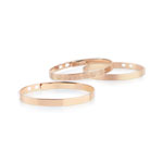 Bracelet jonc poli plaqué or rose 17 cm - vue D1