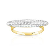 Bague plaqué or 2 tons zirconia