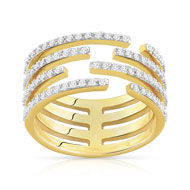 Bague plaqué or 2 tons zirconia