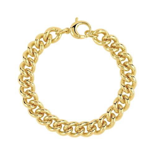 Bracelet plaqué or maille gourmette 21 cm