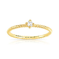 Bague plaqué or zirconia