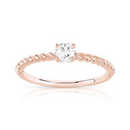 Bague plaqué or rose zirconia