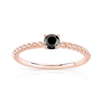 Bague plaqué or rose zirconia - vue V1