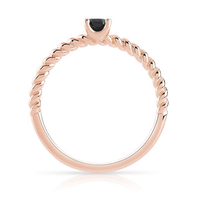 Bague plaqué or rose zirconia - vue V2