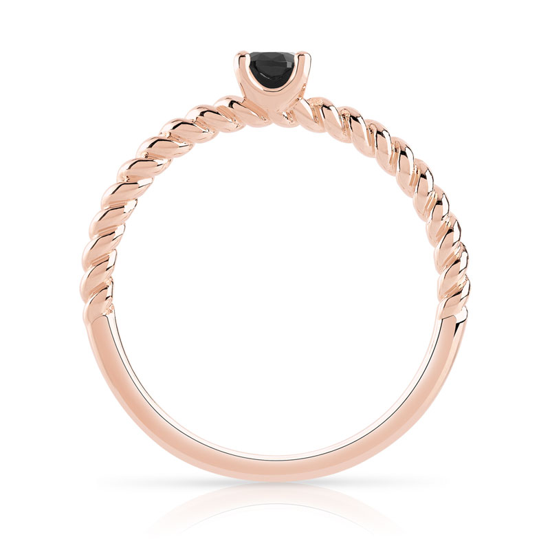 Bague plaqué or rose zirconia - vue V2