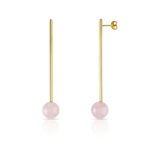 Gold-plated quartz earrings