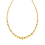 Collier plaqué or boules 45 cm - vue 1