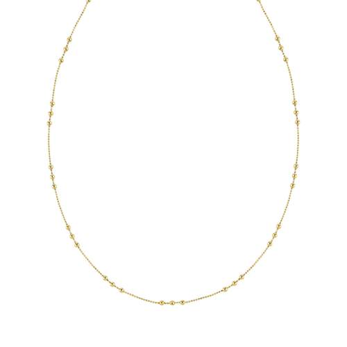 Collier plaqué or boules fines 45 cm