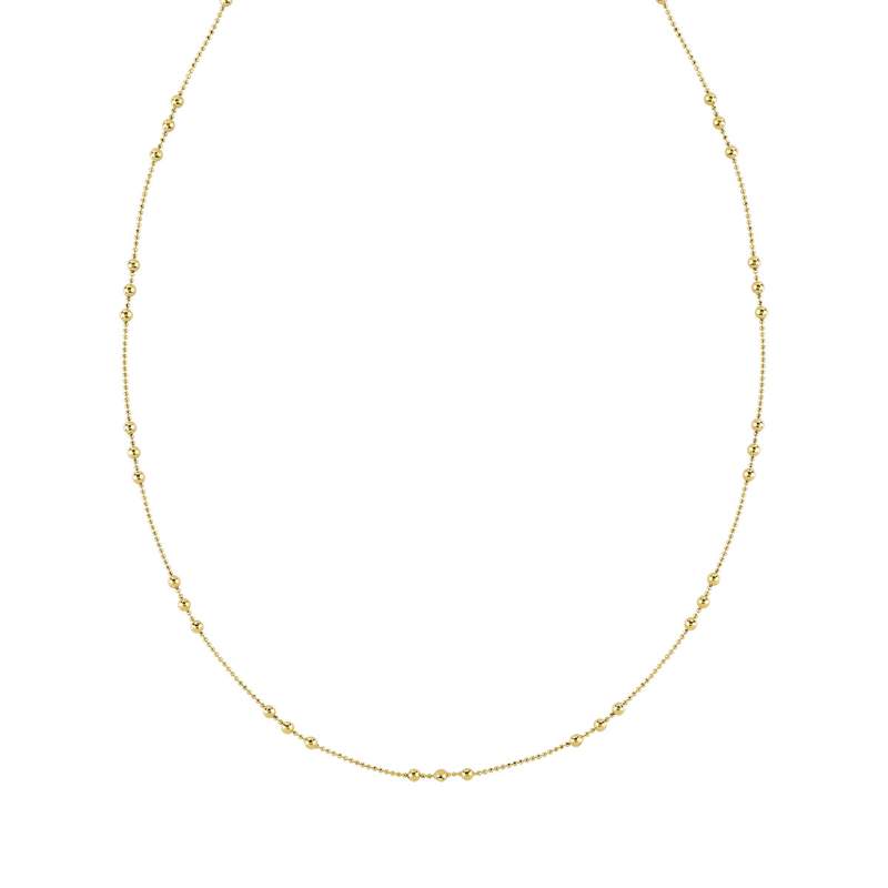 Collier plaqué or boules fines 45 cm - vue 1