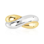 Bague plaqué or 2 tons croisée - vue 3