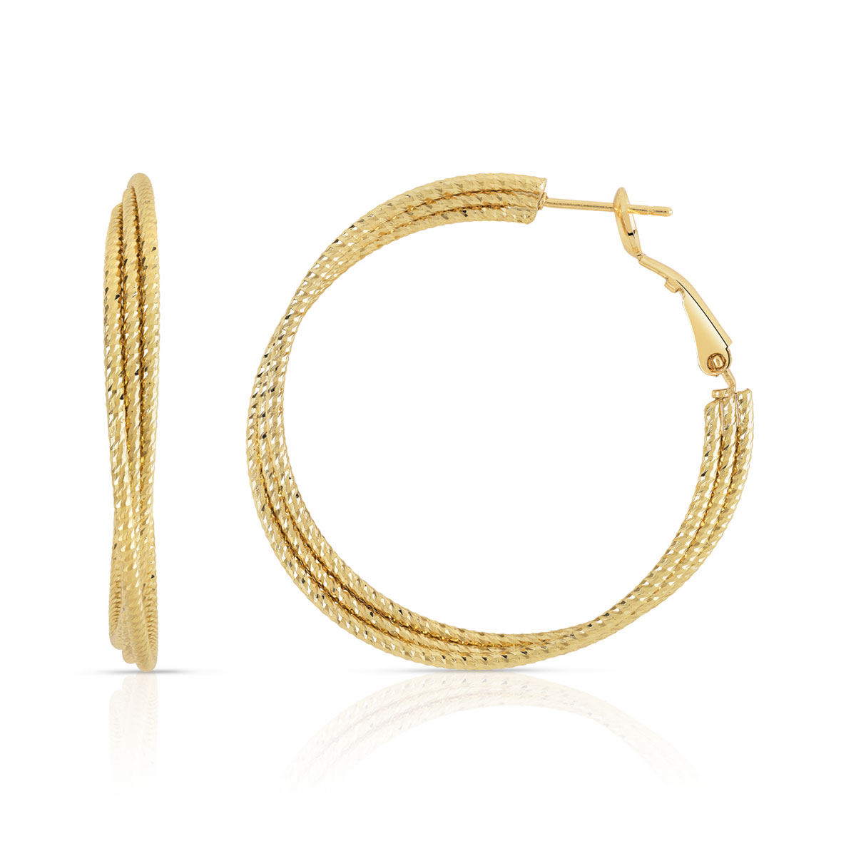 Créoles plaqué or 36 mm - vue V1